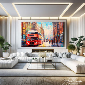 tableau londres bus rouge