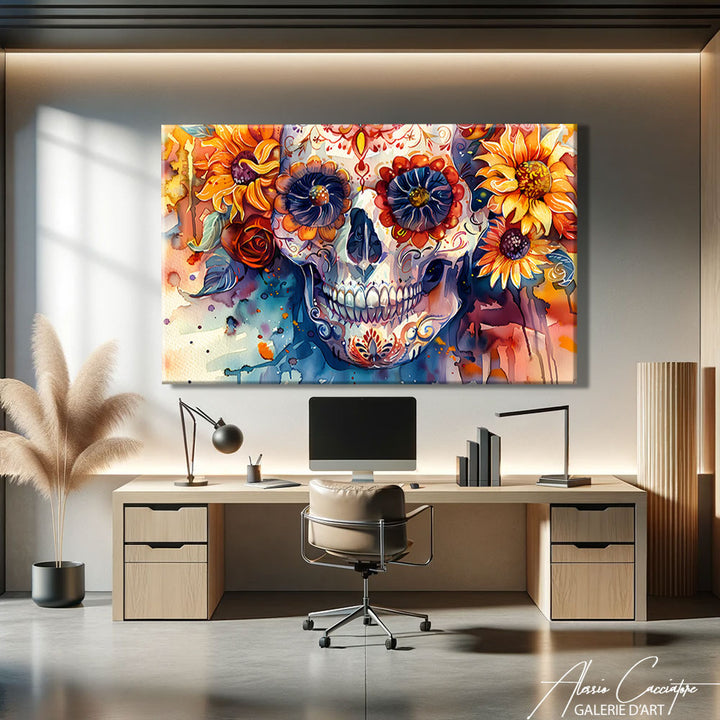 Peinture avec Tête de Mort
