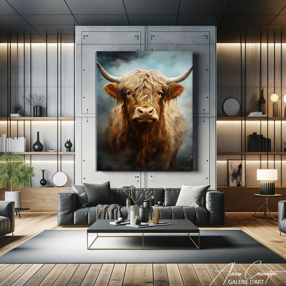 Peinture Vache Highland

