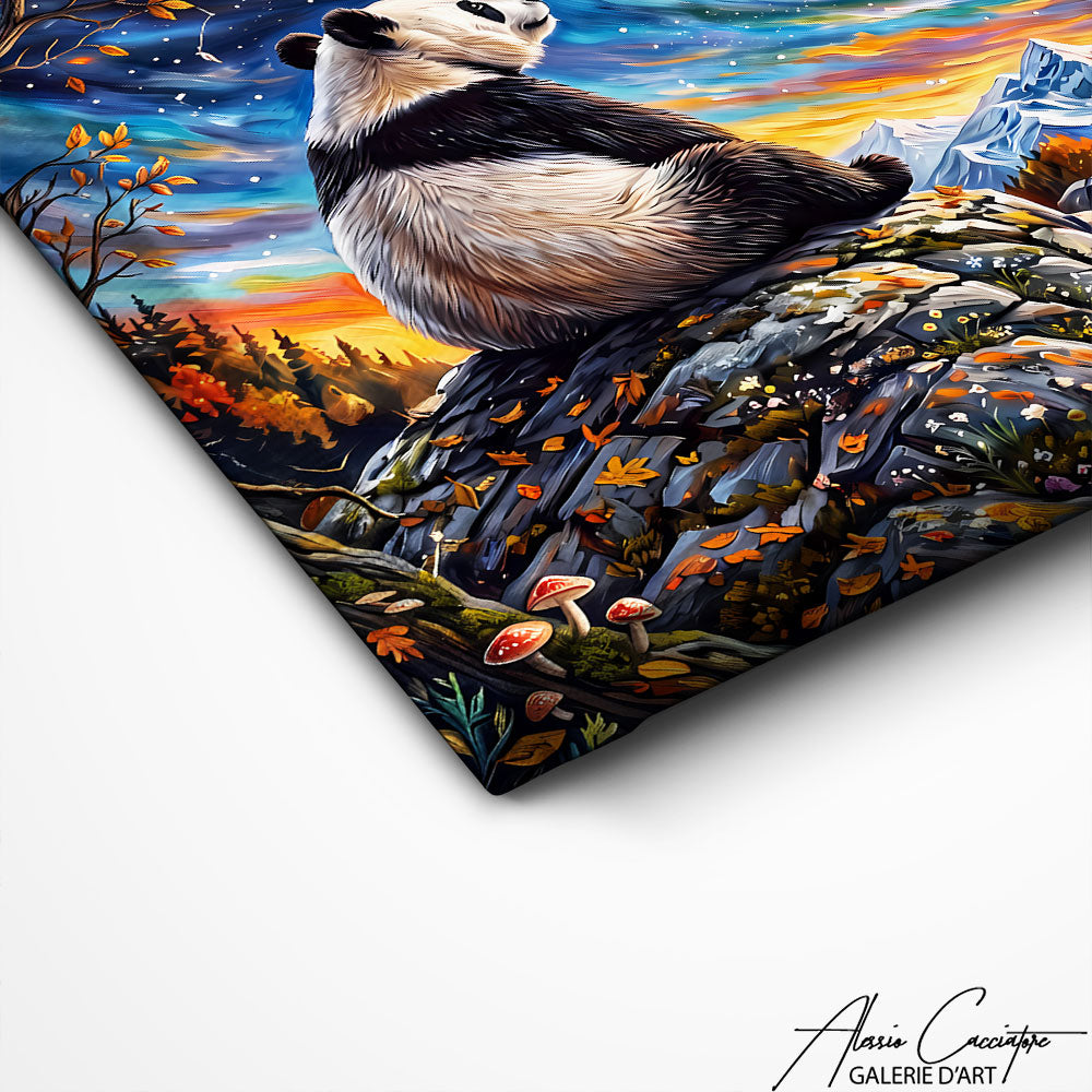 Art Mural Panda Multicolore