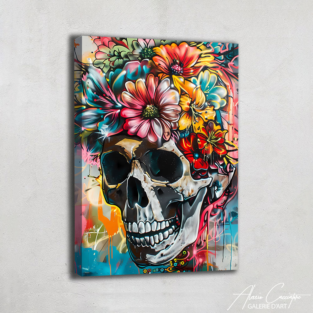 Tableau Tête De Mort Pop Art