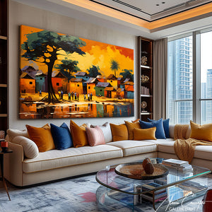 peinture africaine paysage