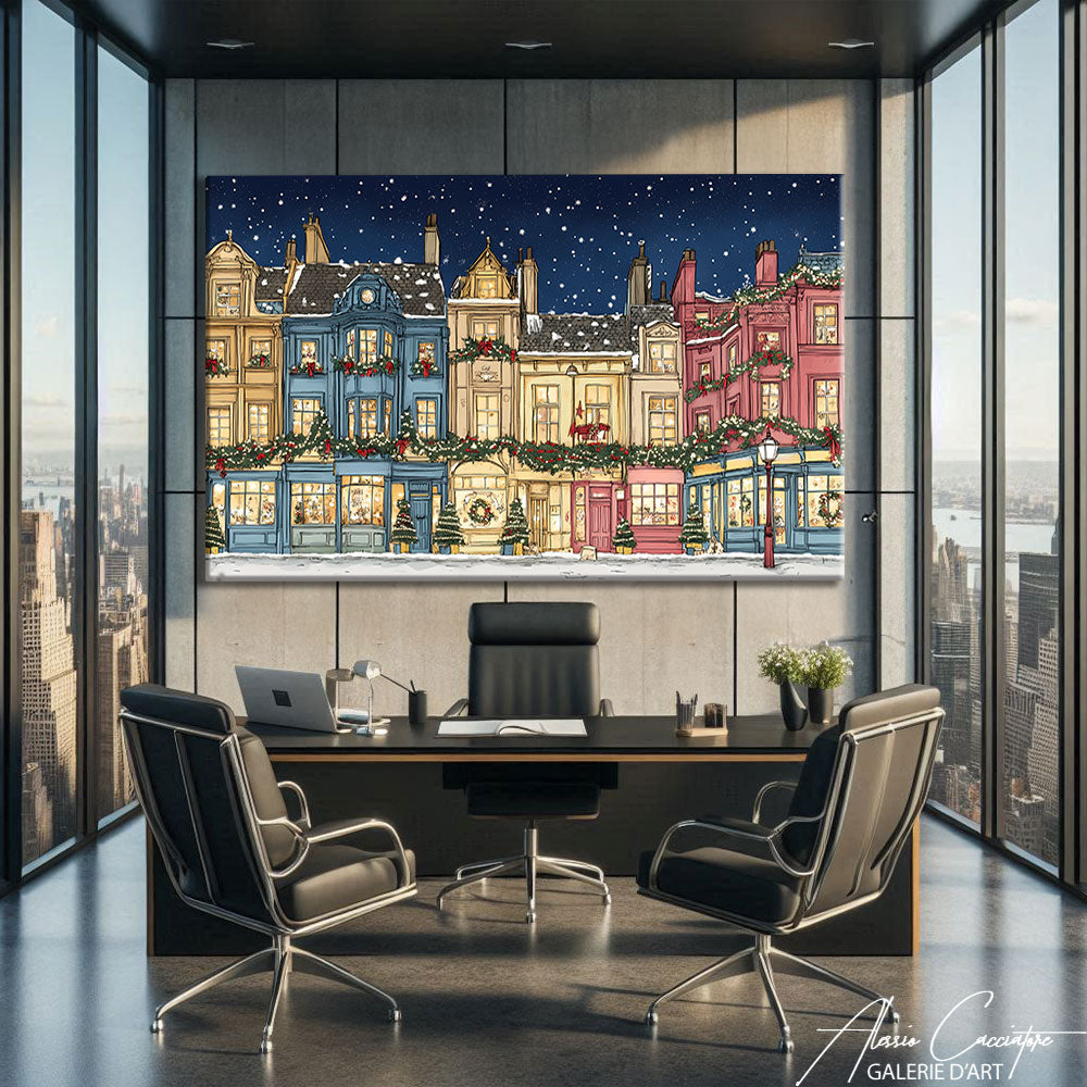 Tableau paysage hivernale 