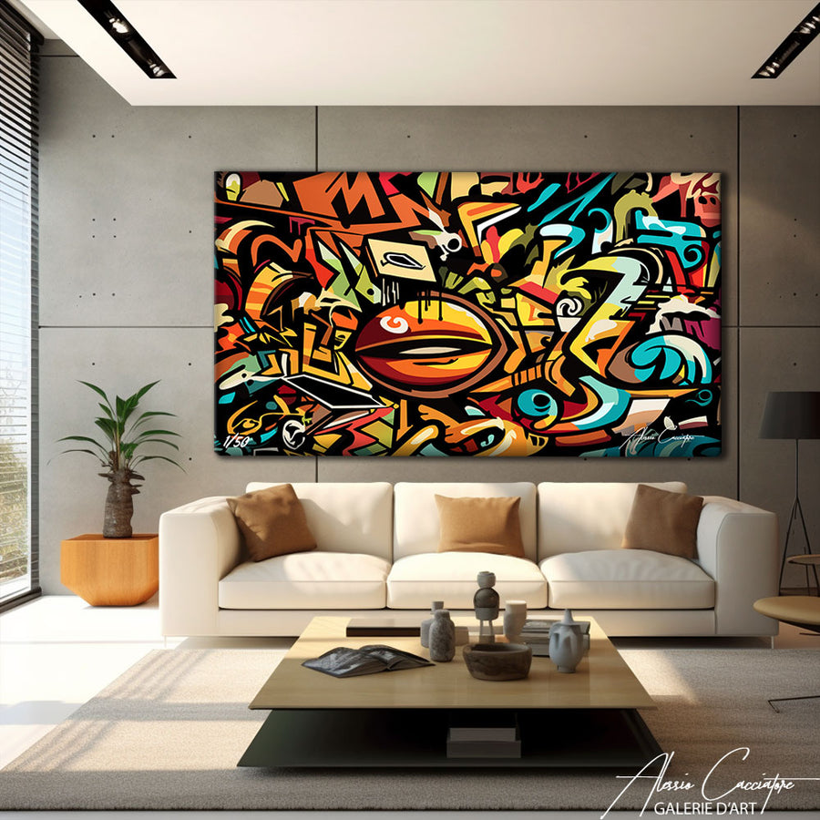 tableau graffiti moderne – mise en situation
