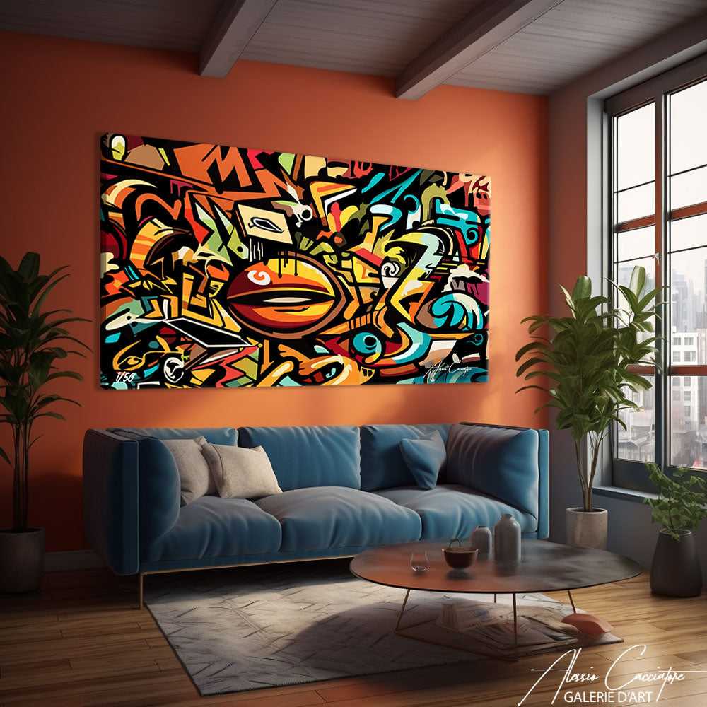 tableau graffiti pop art