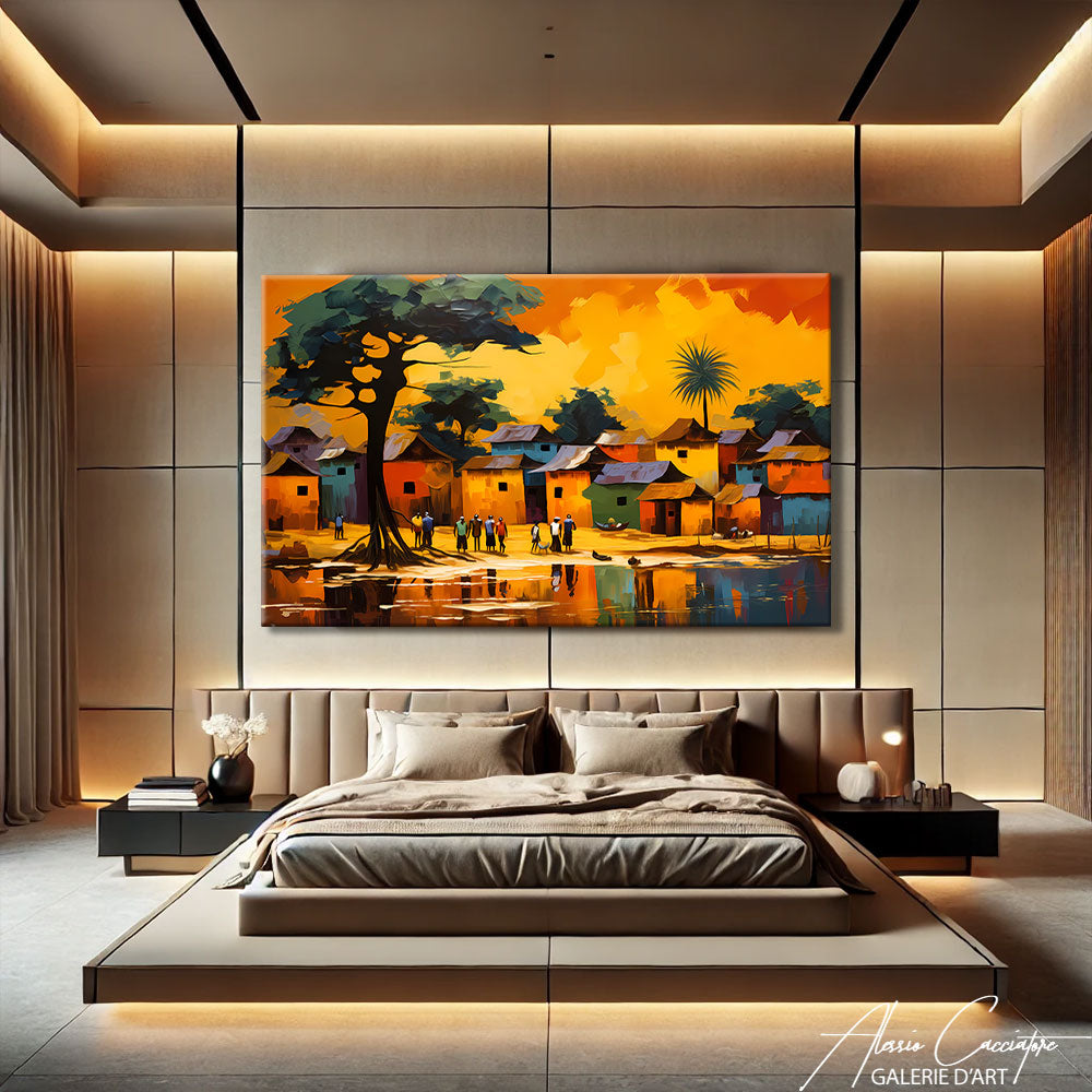 TABLEAU AFRICAIN VILLAGE
