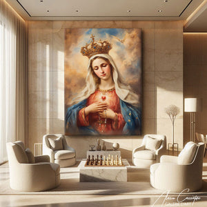TABLEAU VIERGE MARIE COURONNE