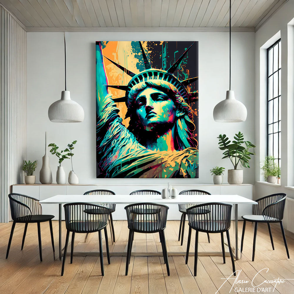 Tableau Statue de la liberté abstrait 