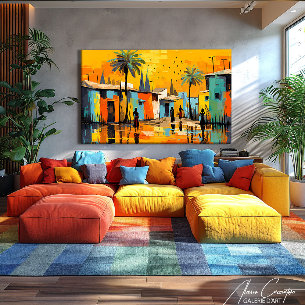 Peinture africaine paysage