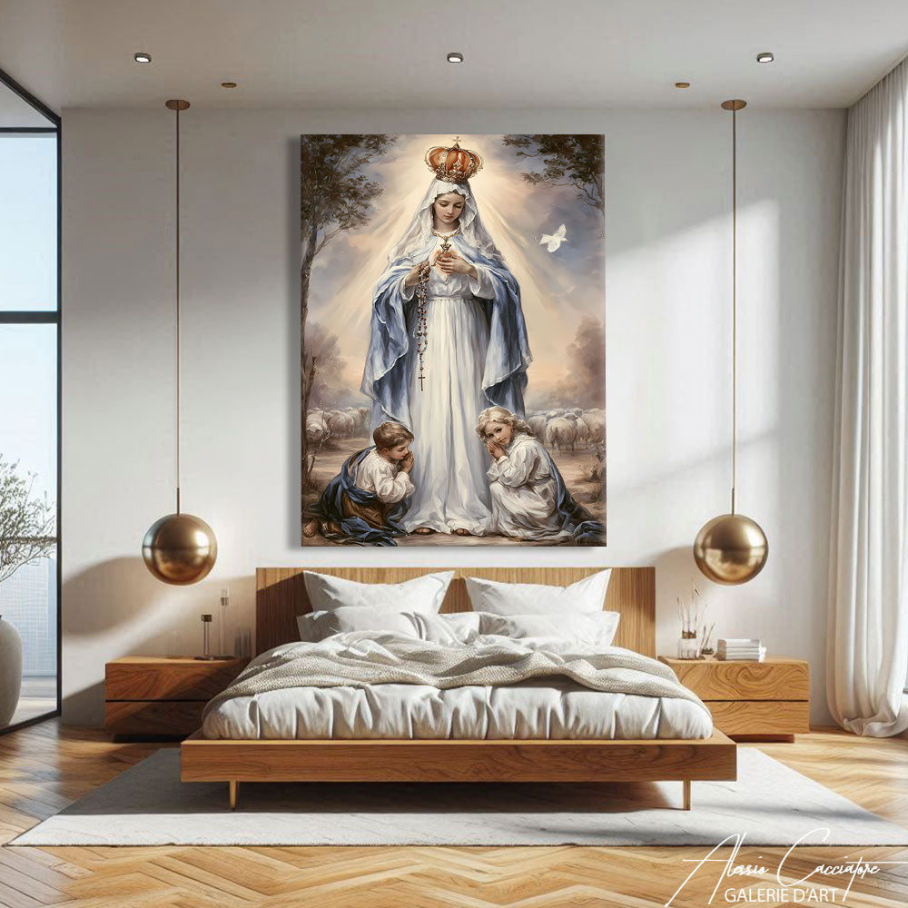 TABLEAU VIERGE MARIE CHAPELET