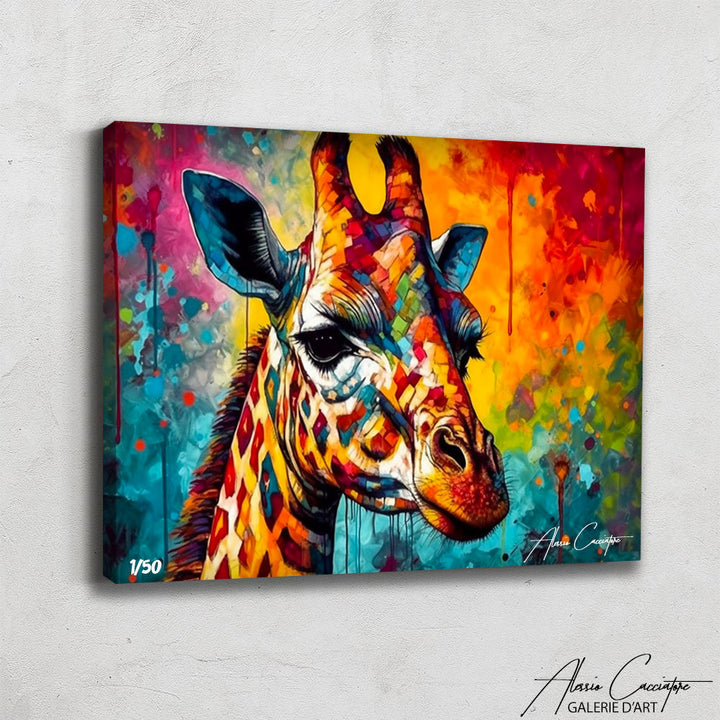 tableau girafe couleur