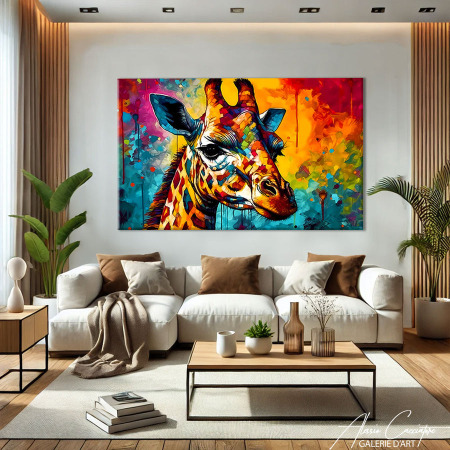 tableau girafe couleur – mise en situation