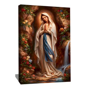 TABLEAU VIERGE MARIE FLORAL