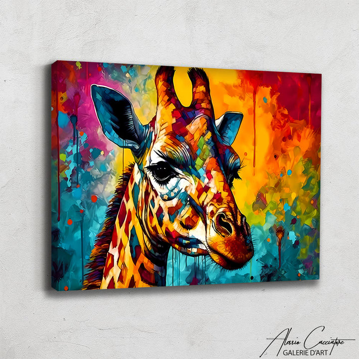 tableau girafe couleur