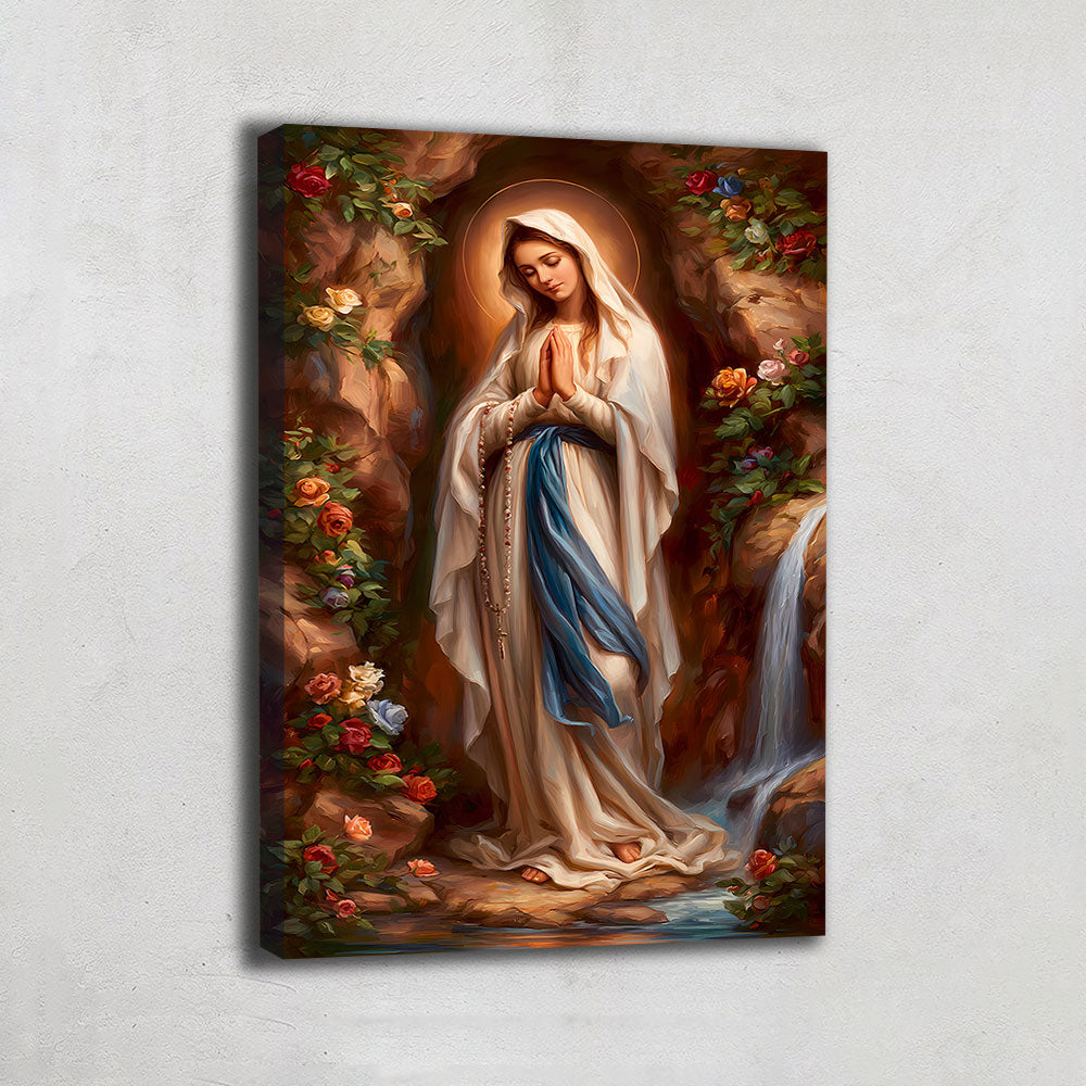 TABLEAU VIERGE MARIE FLORAL