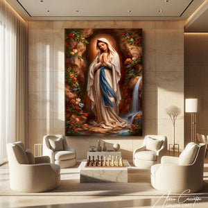 TABLEAU VIERGE MARIE FLORAL