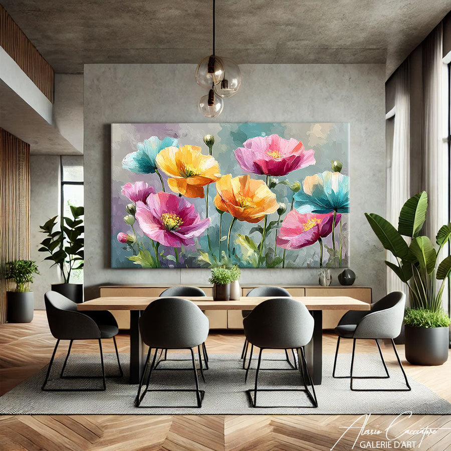 TABLEAU FLEURS MODERNE Alessio Cacciatore – mise en situation