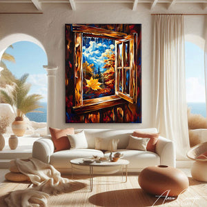 Peinture Avec Feuilles D'automne