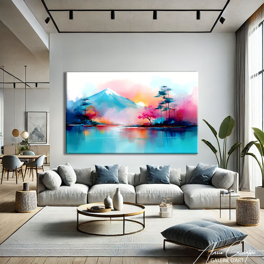 Tableau Paysage Aquarelle – mise en situation