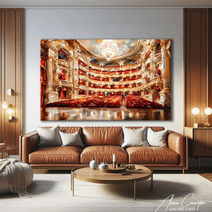 Tableau Abstrait Rouge Et Or