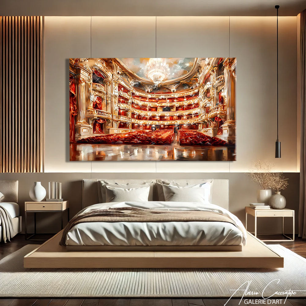 TABLEAU ABSTRAIT ROUGE ET OR