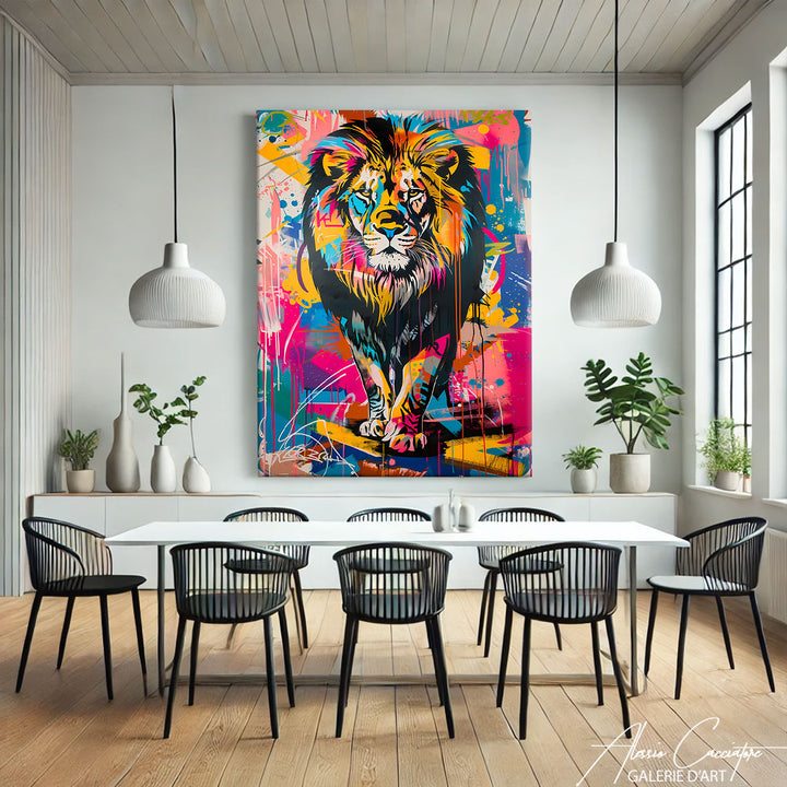 Tableau Lion Pop Art
