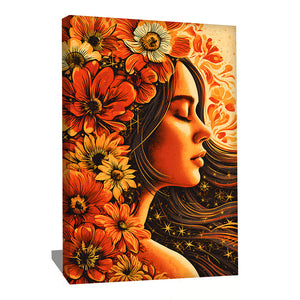 Tableau Femme Avec Fleurs Sur La Tete