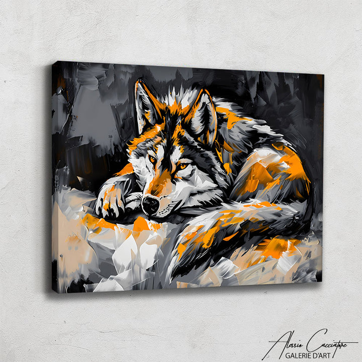 Peinture de Loup sur Toile