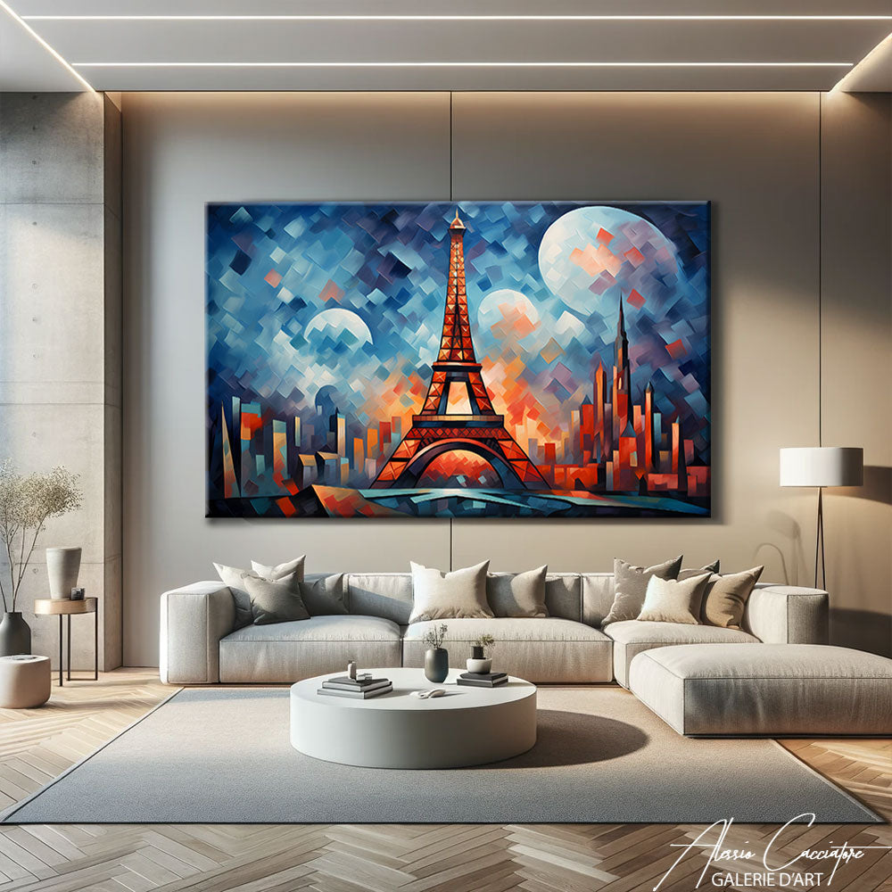 tableau cubiste tour eiffel
