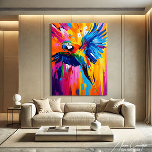 Peinture Perroquet Gris