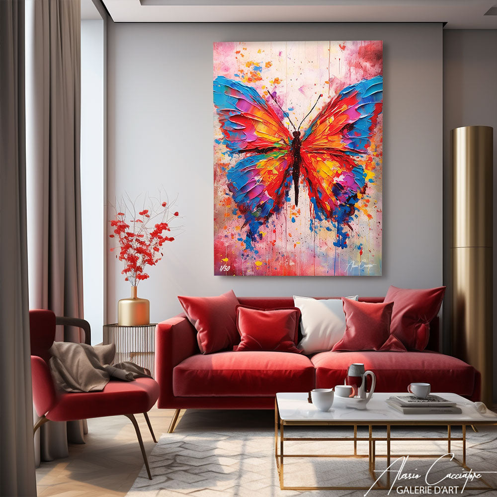 tableau papillon abstrait