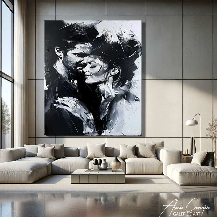 Tableau Couple Noir et Blanc – mise en situation