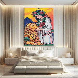 tableau lion