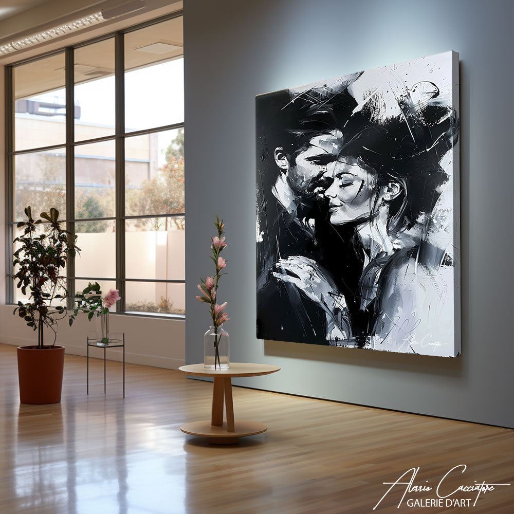 Peinture Couple Enlacé