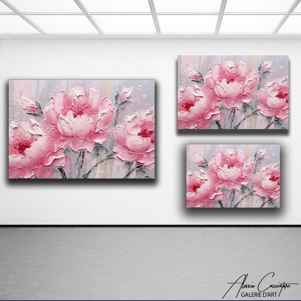 tableaux pivoine rose