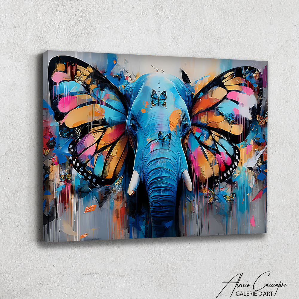 Tableau Elephant Papillon