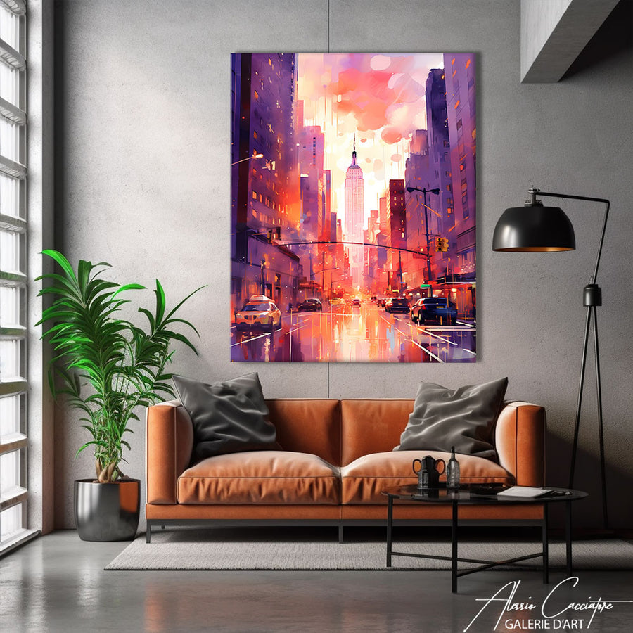 tableau new york rose – mise en situation