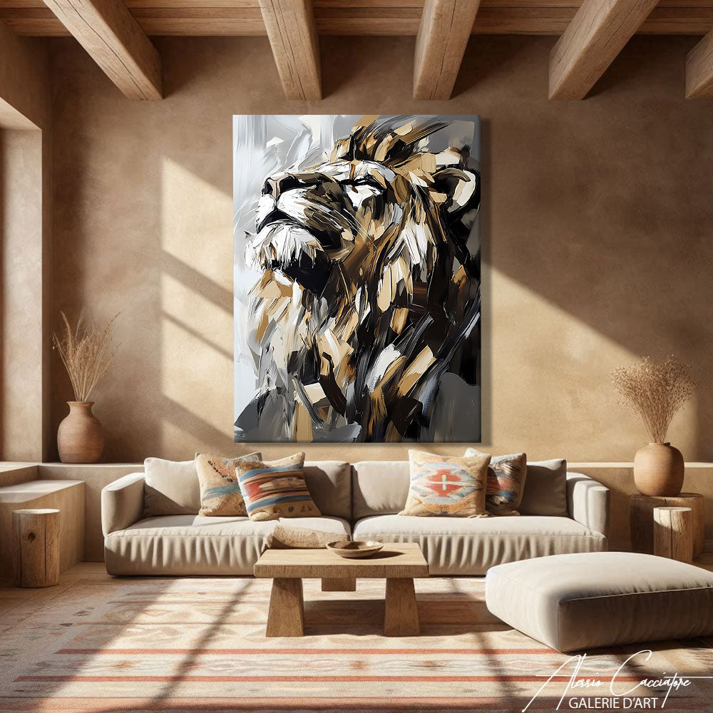 Tableau Abstrait Lion