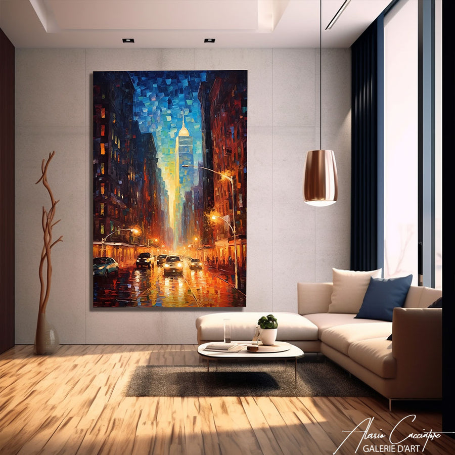 Peinture New York La Nuit  – mise en situation