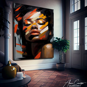 portrait femme africaine peinture