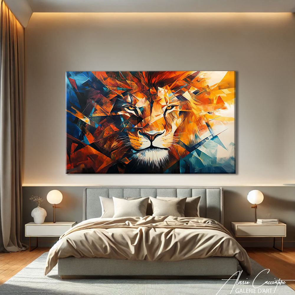 Cadre Tete De Lion Couleur