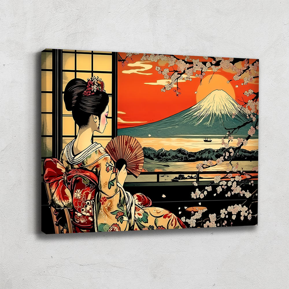 tableau paysage japonais