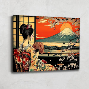 tableau paysage japonais