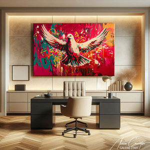 Tableau Oiseau Blanc