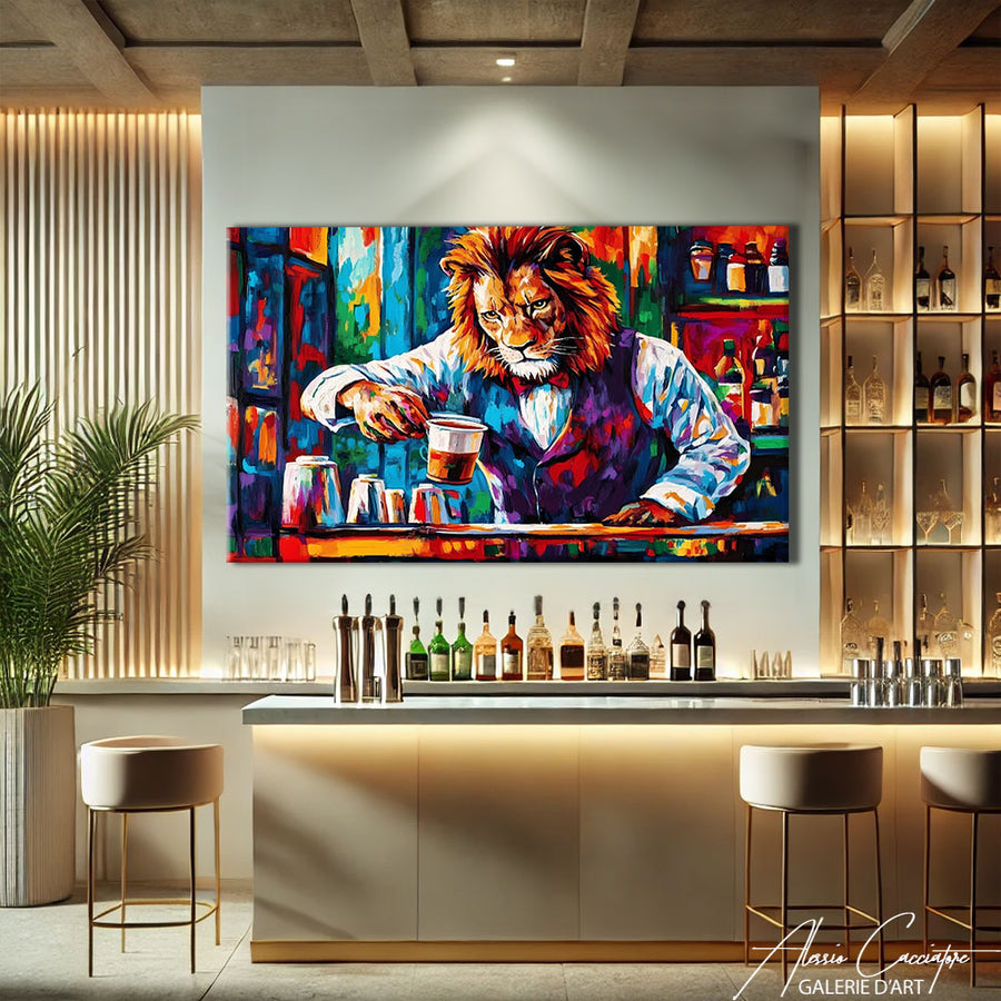 Cadre Toile Lion – mise en situation