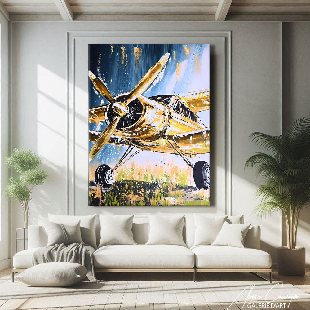 TABLEAU AVION BLEU