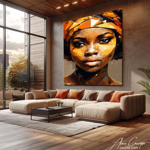 visage femme africaine peinture