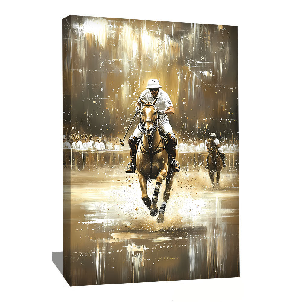 TABLEAU JOUEUR DE POLO DORÉ