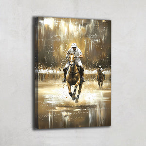 TABLEAU JOUEUR DE POLO DORÉ