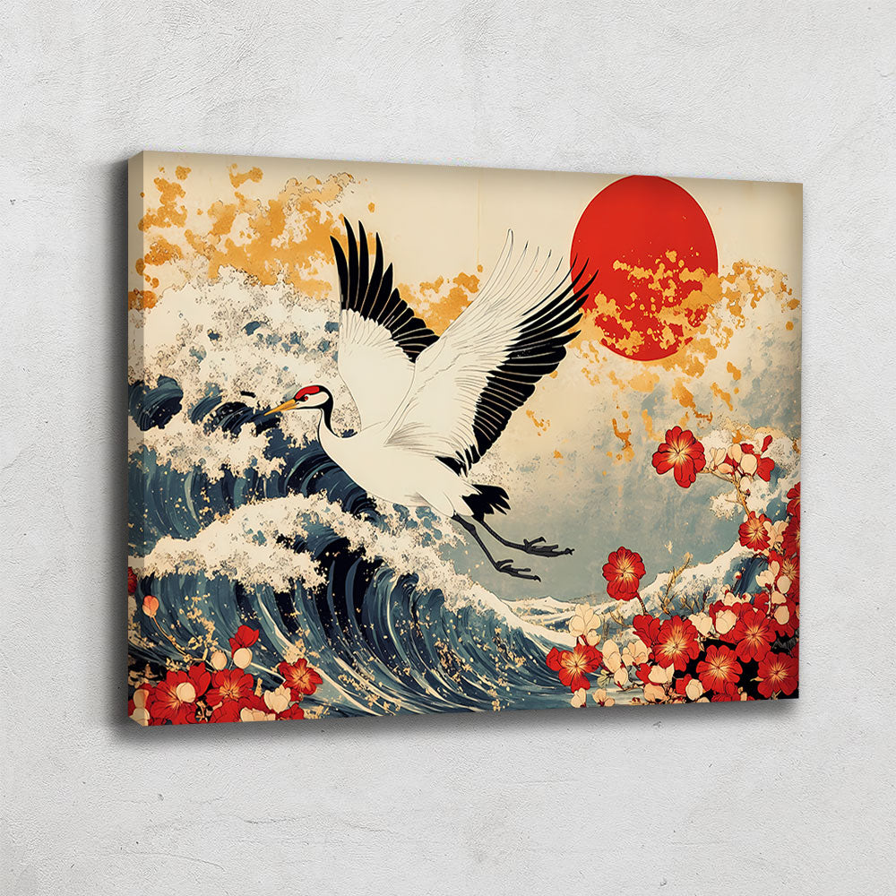 Tableau Grue Japandi